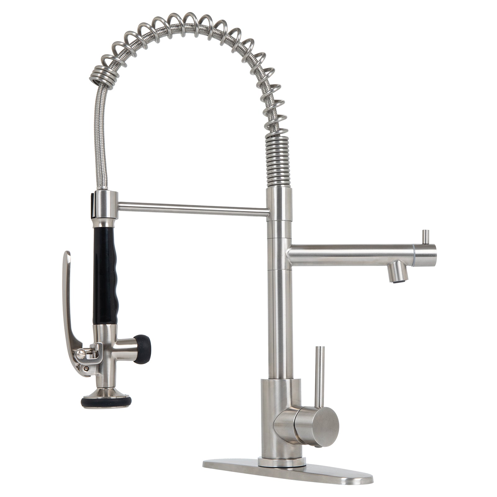 Besdor Commercial Pull Down Kitchen Faucet with Pot Filler Brushed Nickel